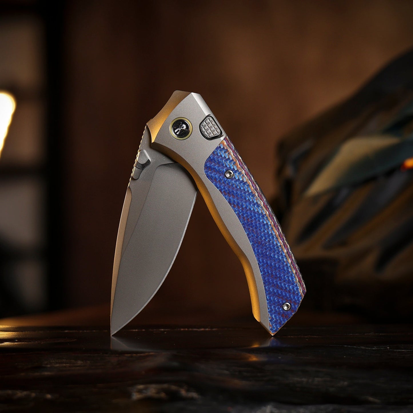Remette RT-Steed RTWS-TC open position showing M390 drop point blade