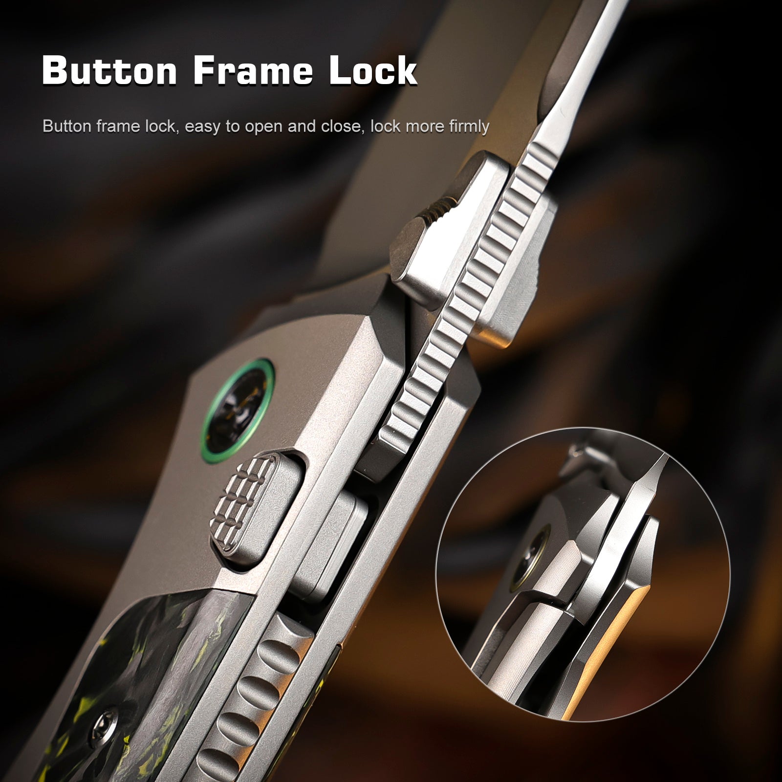 Remette RT-Steed RTWS-TY button frame lock detail