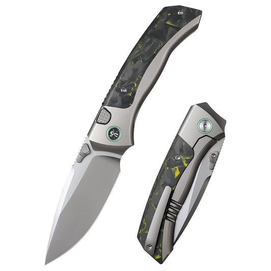 Remette RT-Steed RTWS-TY front view – 3.07″ pearlescent M390 drop point folding knife