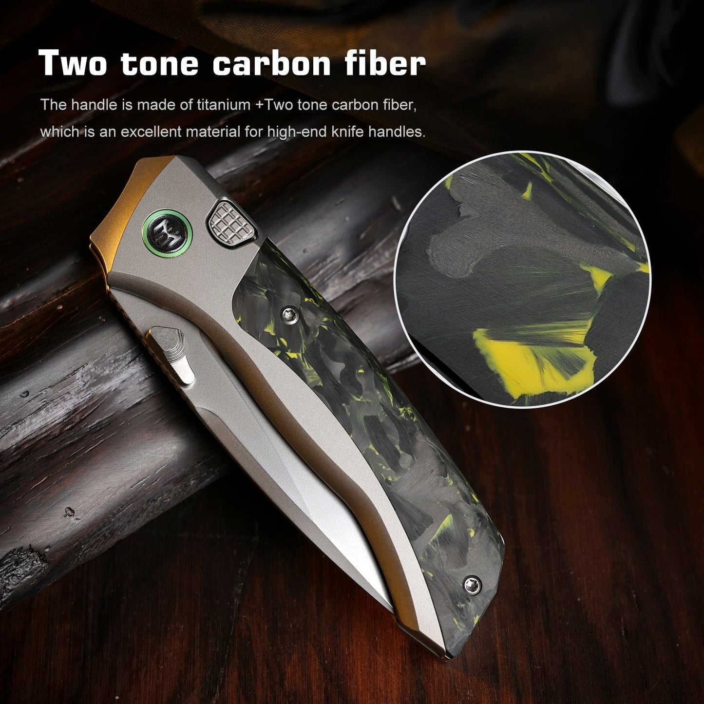 Remette RT-Steed RTWS-TY titanium and grey camo carbon fiber handle scales