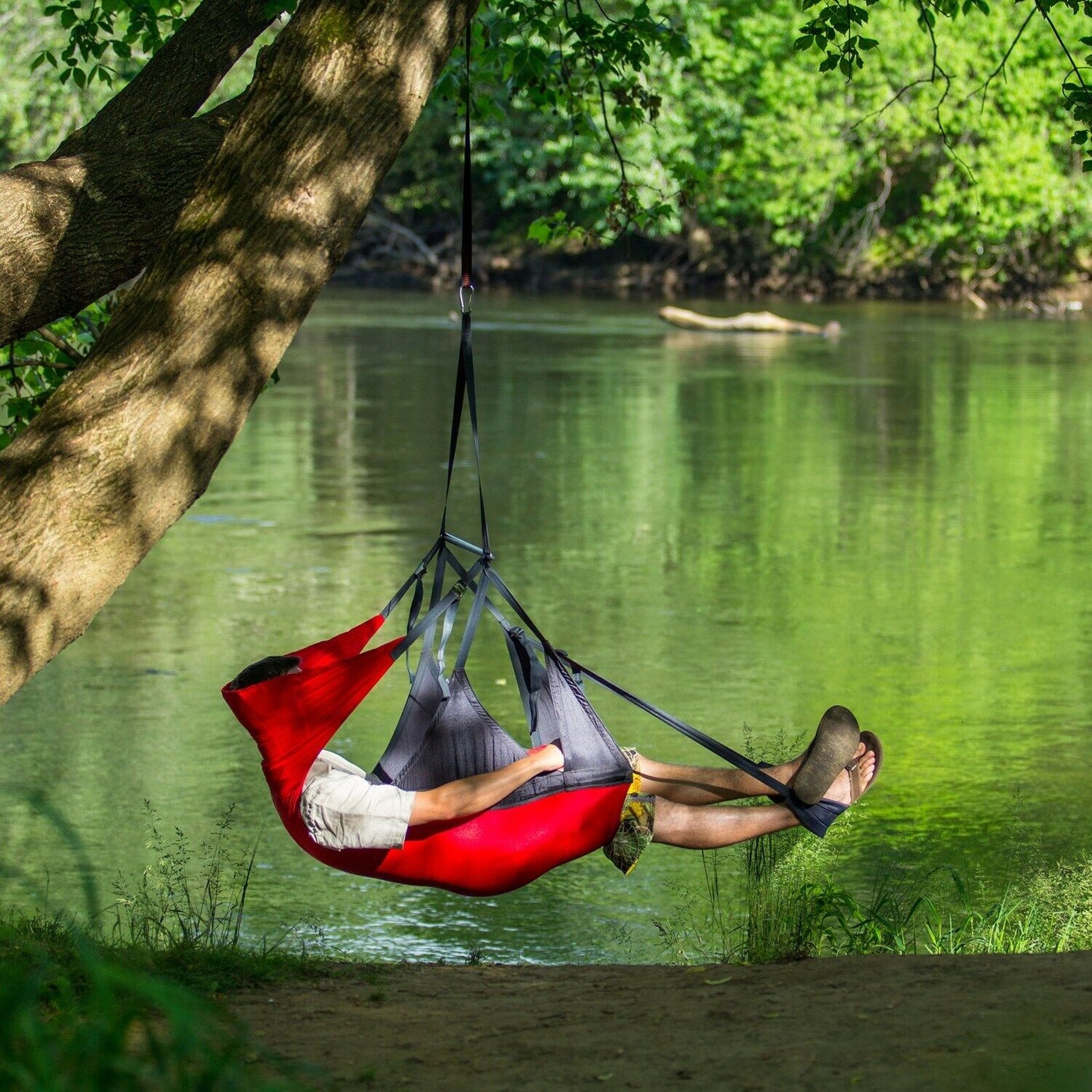 ENO AIRPOD Hanging Chair- Red - Charcoal
