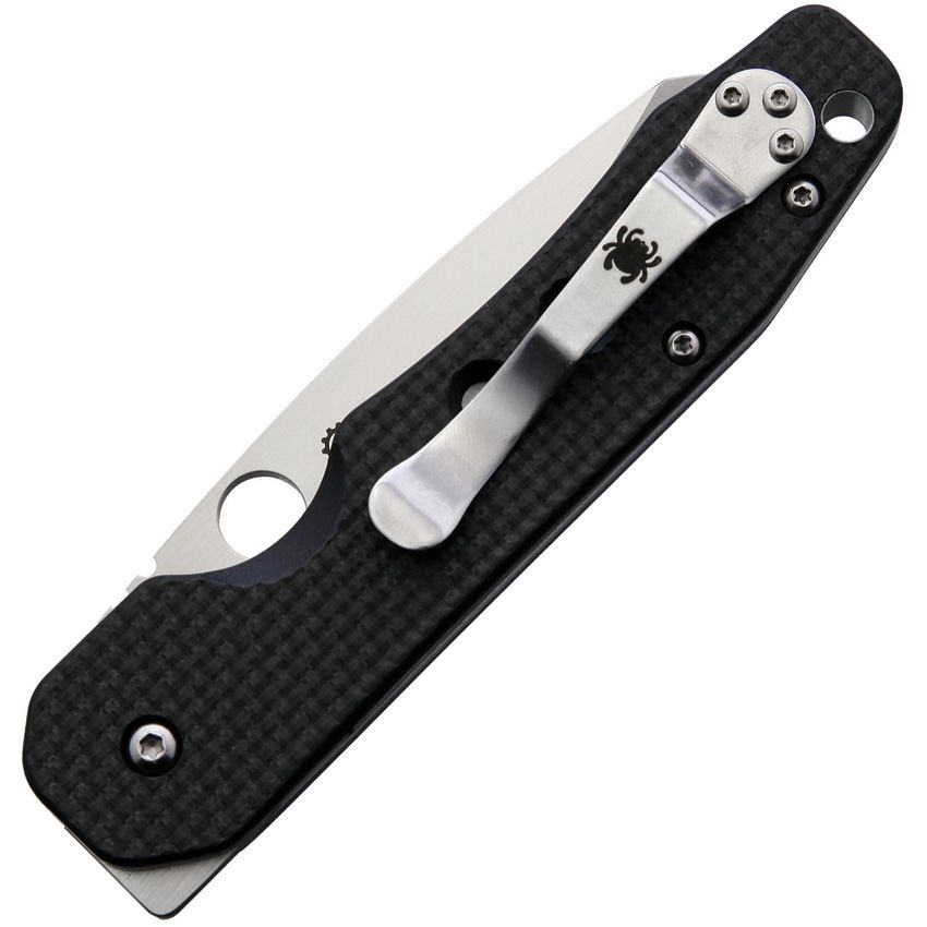 Spyderco Smock SC240CFP carbon fiber and G-10 laminate handle detail