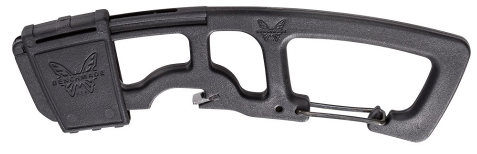 Benchmade Model 9 9CB-BLK strap cutter carabiner – 440C concealed hook blade, black Grivory body