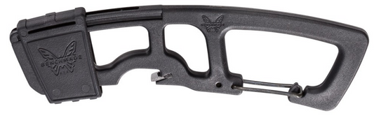 Benchmade Model 9 9CB-BLK strap cutter carabiner – 440C concealed hook blade, black Grivory body