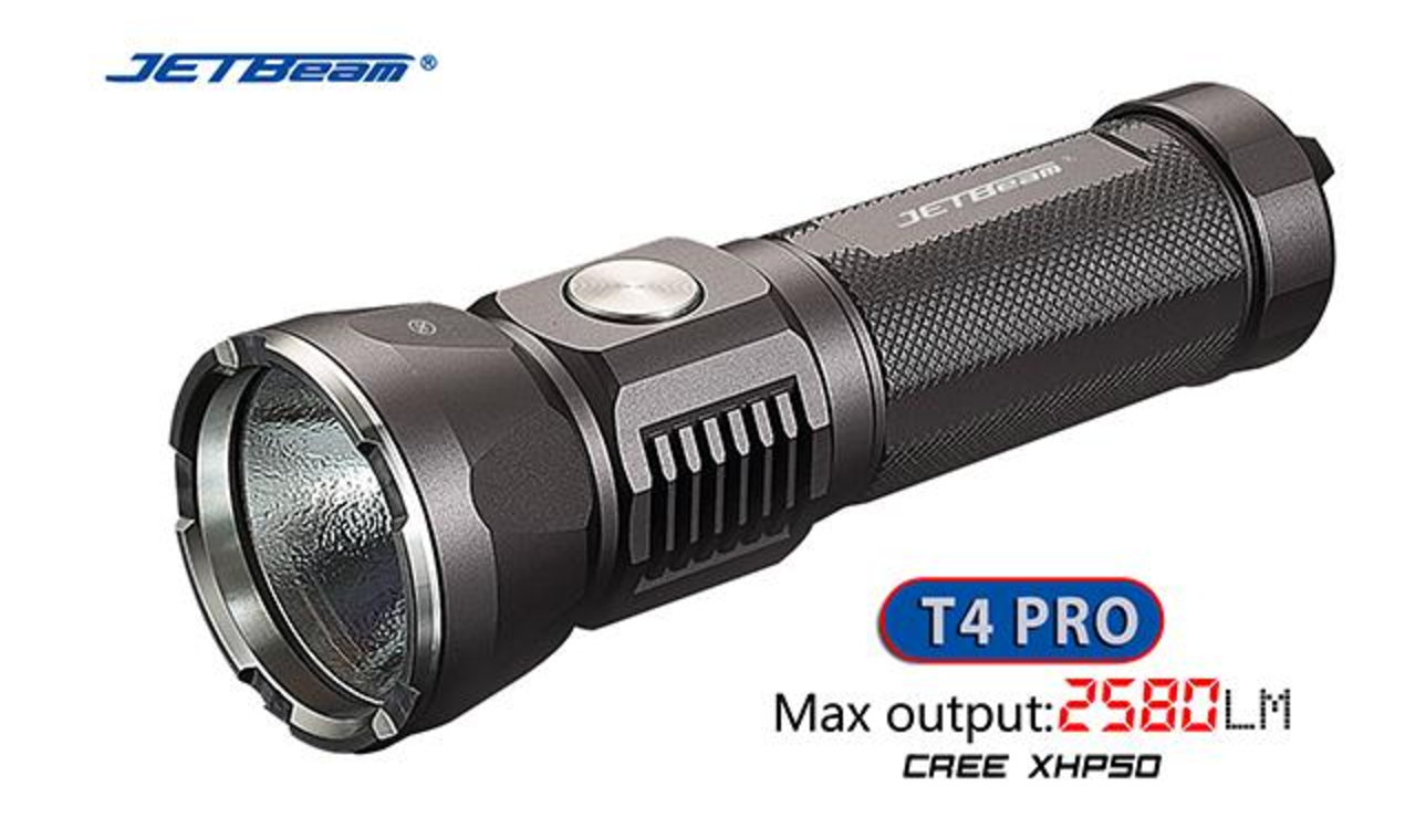 Jetbeam T4 PRO 2580 Lumen 1 x 26650 CREE XHP50 LED Flashlight
