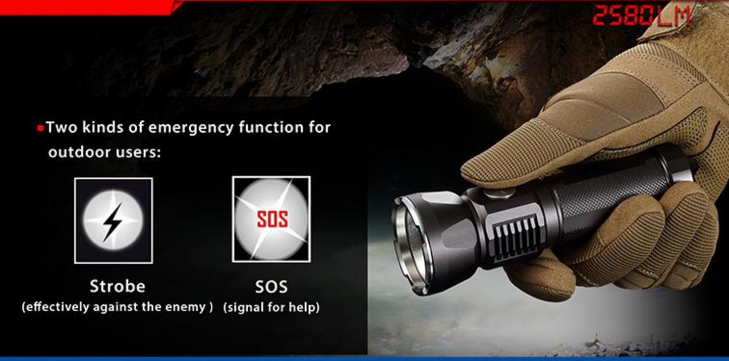 Jetbeam T4 PRO 2580 Lumen 1 x 26650 CREE XHP50 LED Flashlight