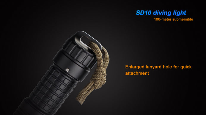 Fenix SD10 1 x 18650 / 2 x CR123A CREE XM-L2 T6 Neutral White 930 Lumen LED Diving Flashlight