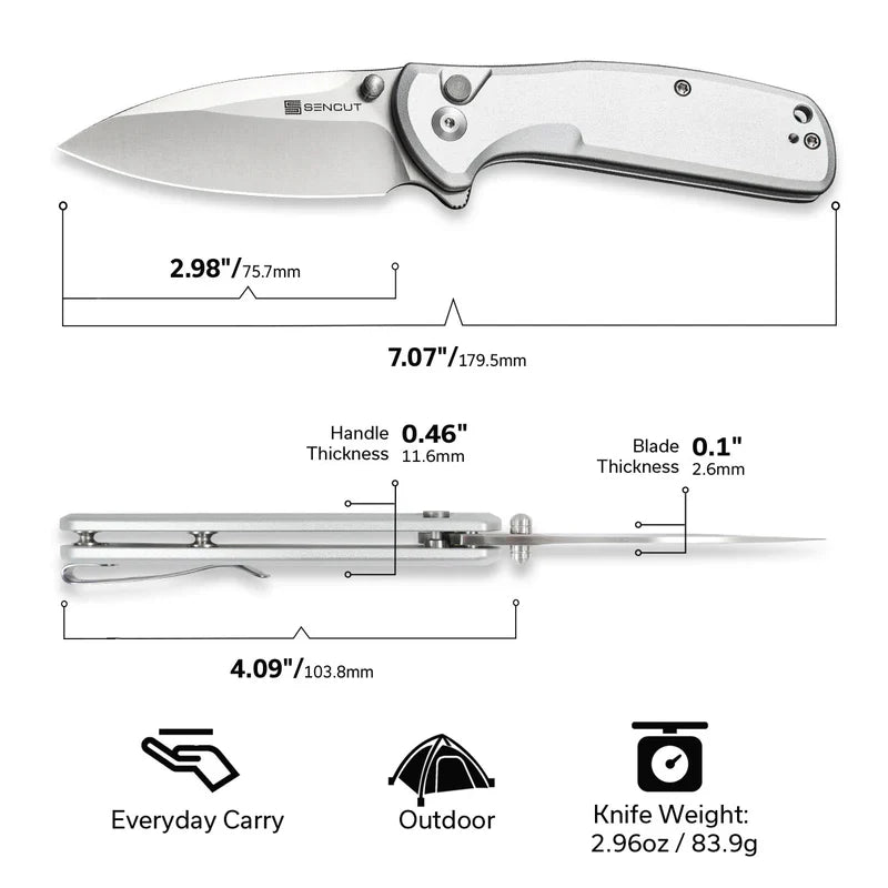 We Knife Co Ltd ArcBlast 2.98" 9Cr18MoV Aluminum Silver S22043B-2