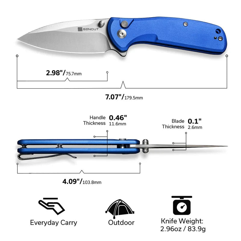We Knife Co Ltd ArcBlast 2.98" 9Cr18MoV Aluminum Bright Blue S22043B-3