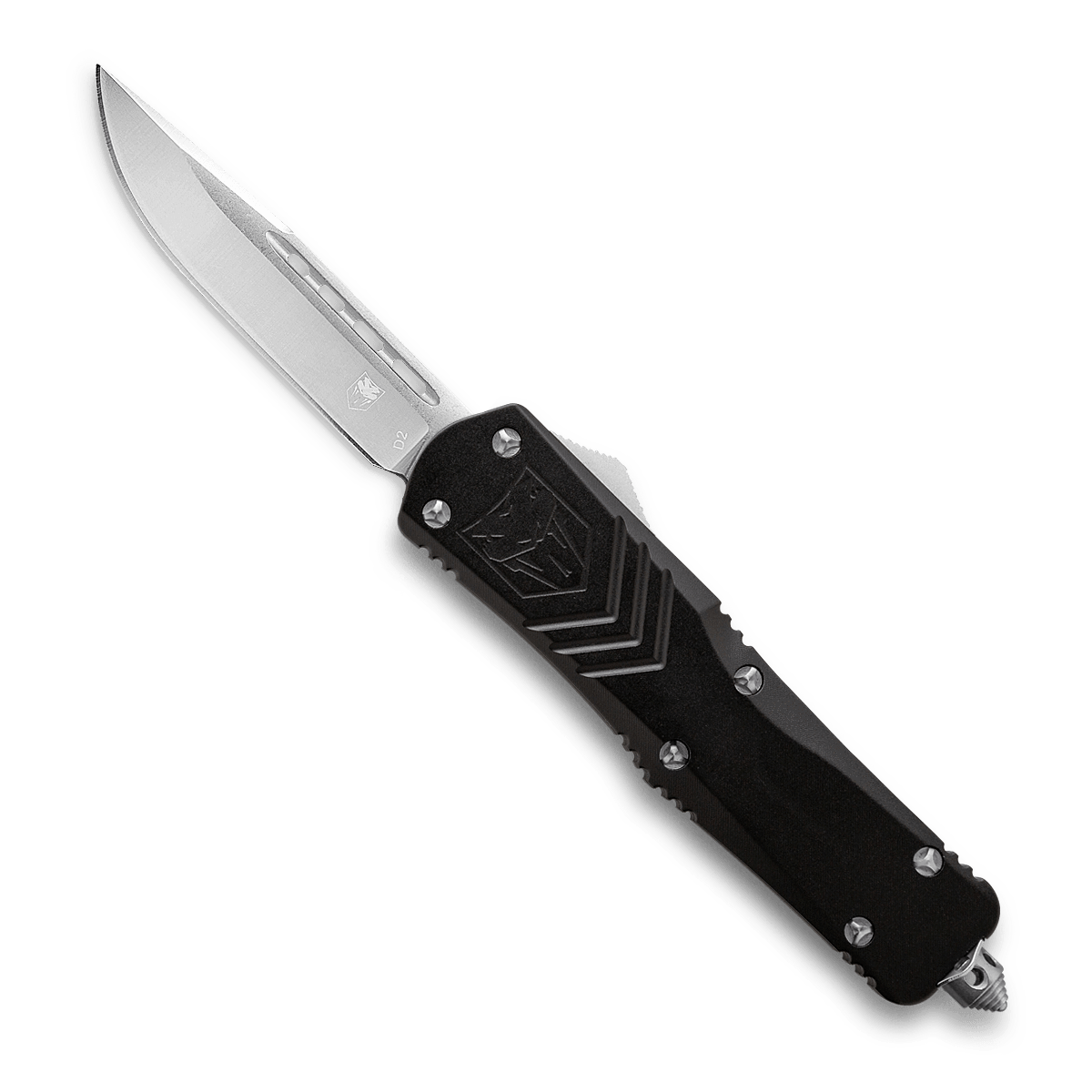 CobraTec FS-X Small Black OTF Knife - D2 Steel 2.5in Drop Point Blade
