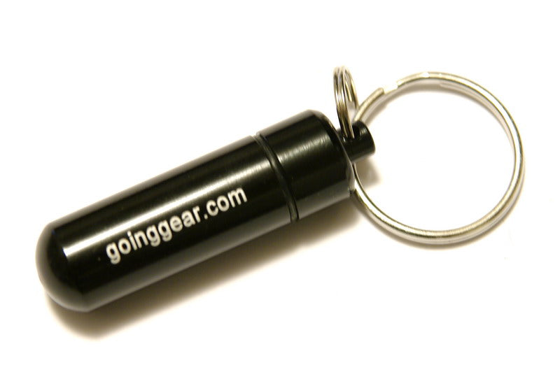 Aluminum Small Waterproof Capsule / Pill Fob - Black