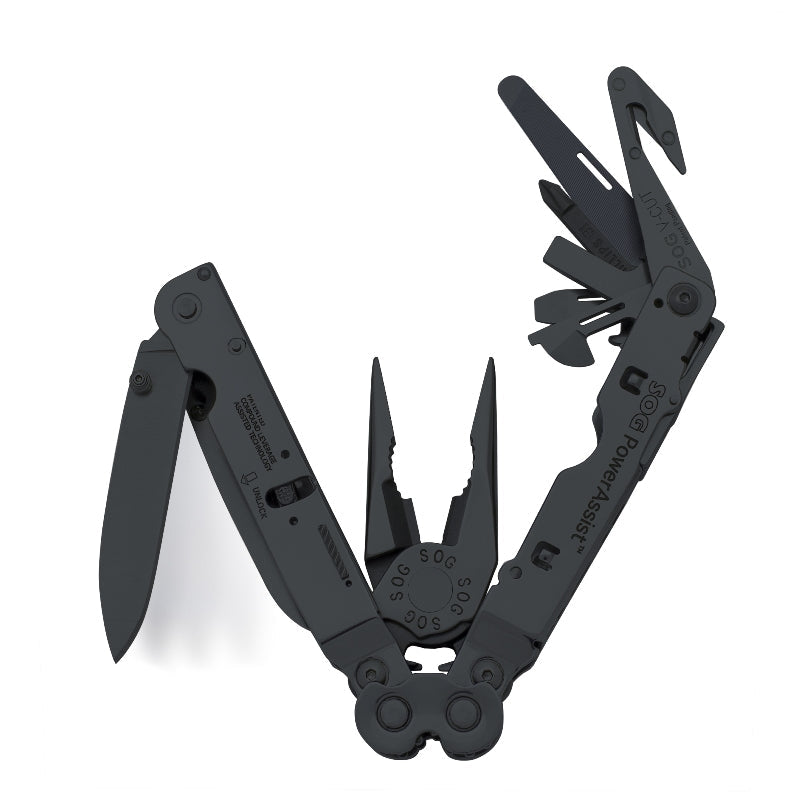 SOG PowerAssist Multitool w/ Nylon Sheath - Black Oxide