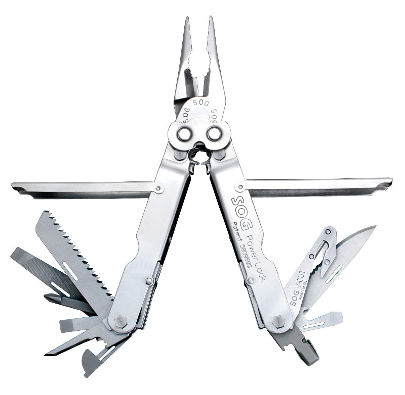 SOG PowerLock Multitool w/ V-Cutter & Nylon Pouch