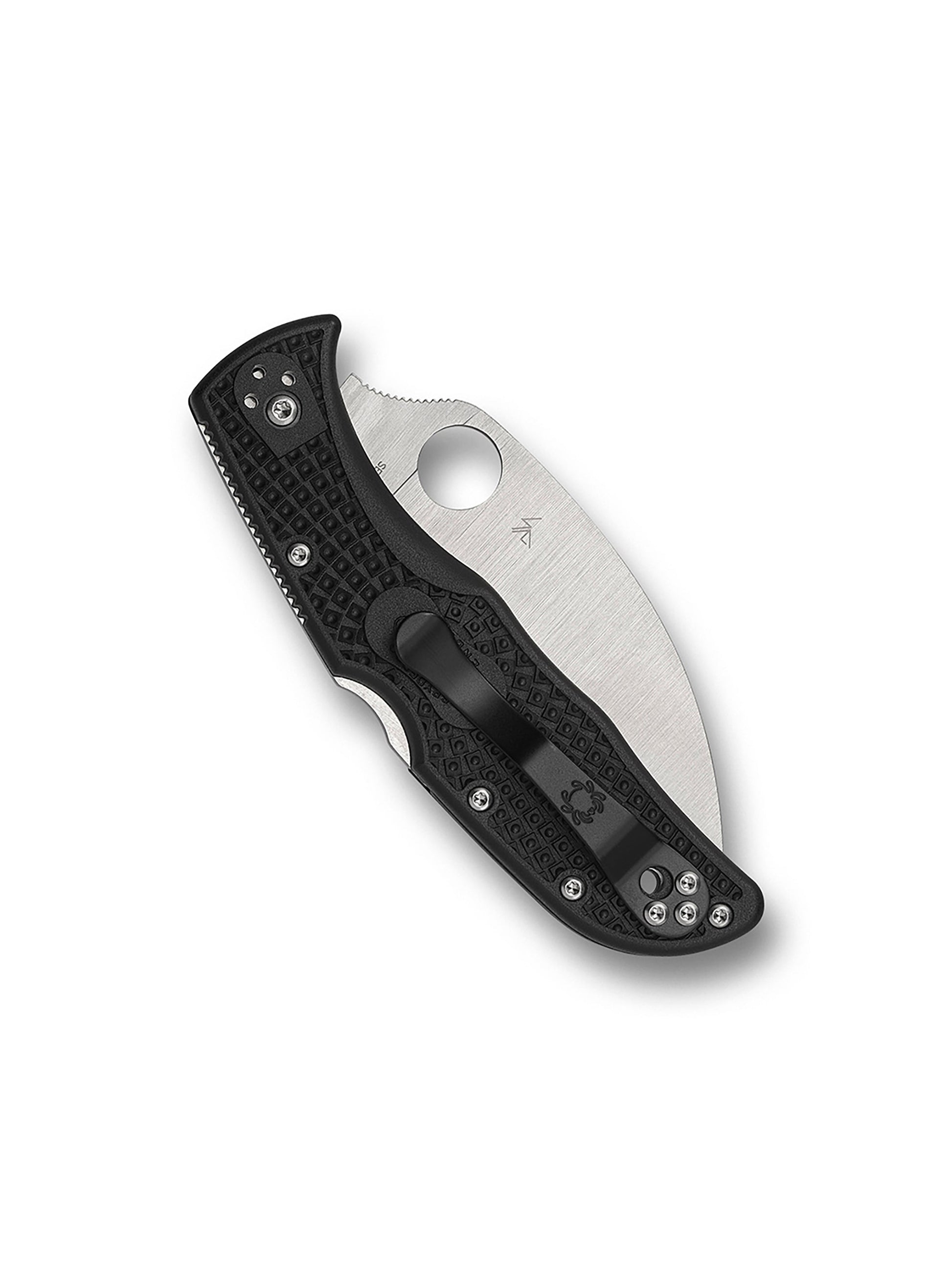 Spyderco Endela C243FSWCBK closed view with black FRN handle and back lock