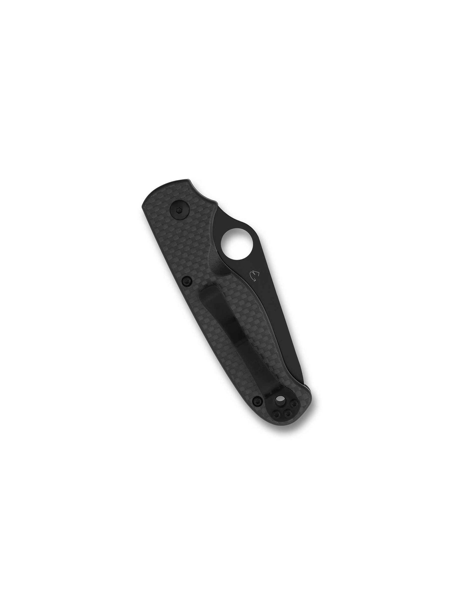 Spyderco ButtonUp C275CFPBK – 3.27" Black 8Cr13MoV PlainEdge Blade, Carbon Fiber/G-10 Button Lock Knife