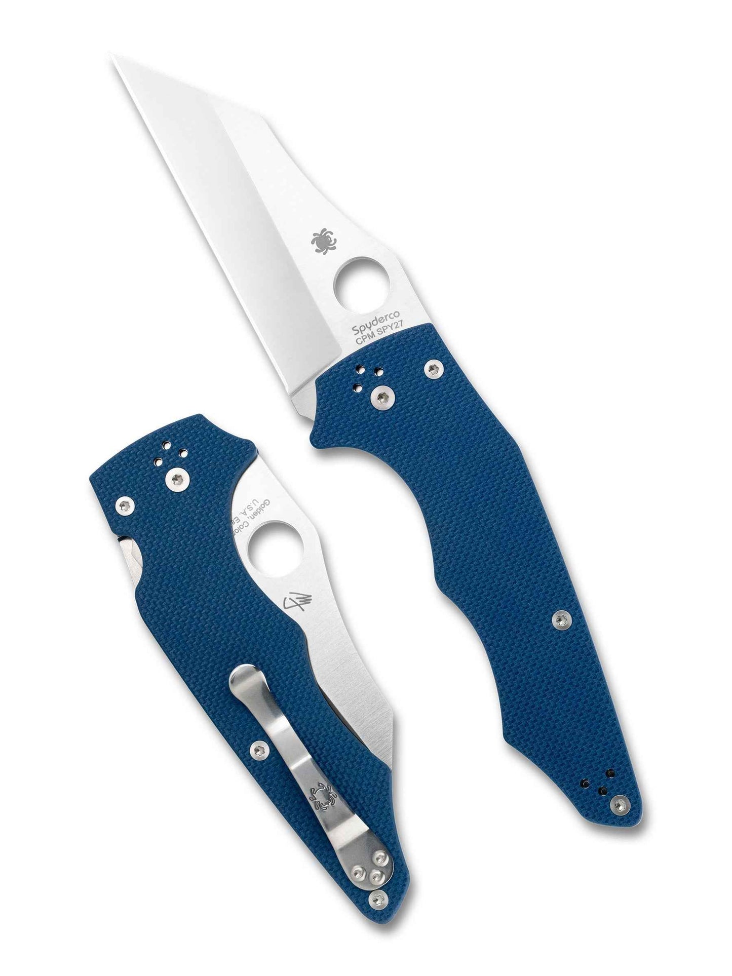 Spyderco C253GPCBL YoJumbo – 3.98" CPM SPY27 PlainEdge Cobalt Blue G-10