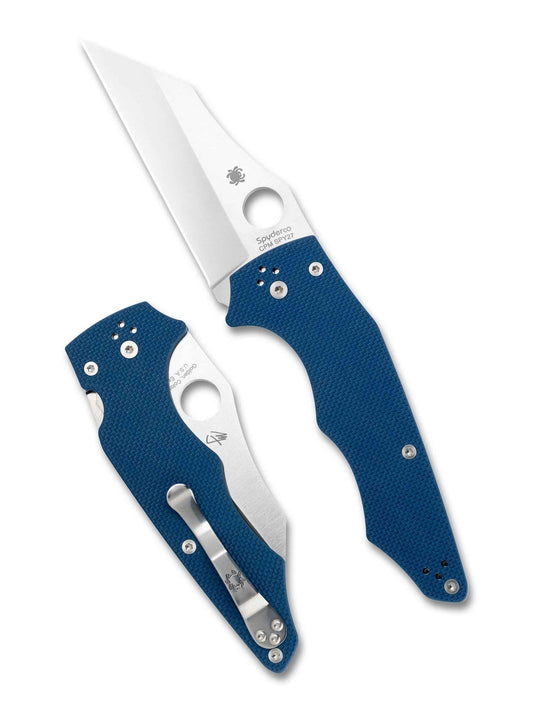 Spyderco C253GPCBL YoJumbo – 3.98" CPM SPY27 PlainEdge Cobalt Blue G-10