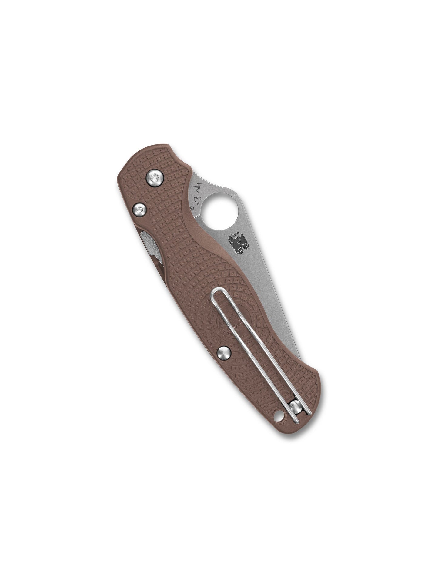 Detail of Spyderco Paramilitary 2 lightweight folding knife with CPM 15V blade and textured handle