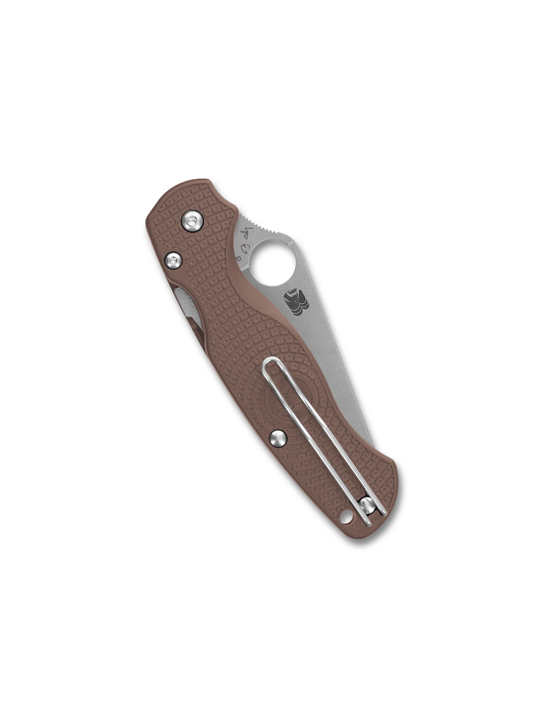 Detail of Spyderco Paramilitary 2 lightweight folding knife with CPM 15V blade and textured handle