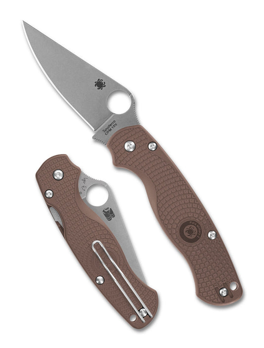 Spyderco Paramilitary 2 lightweight folding knife with CPM 15V blade and brown FRN handle