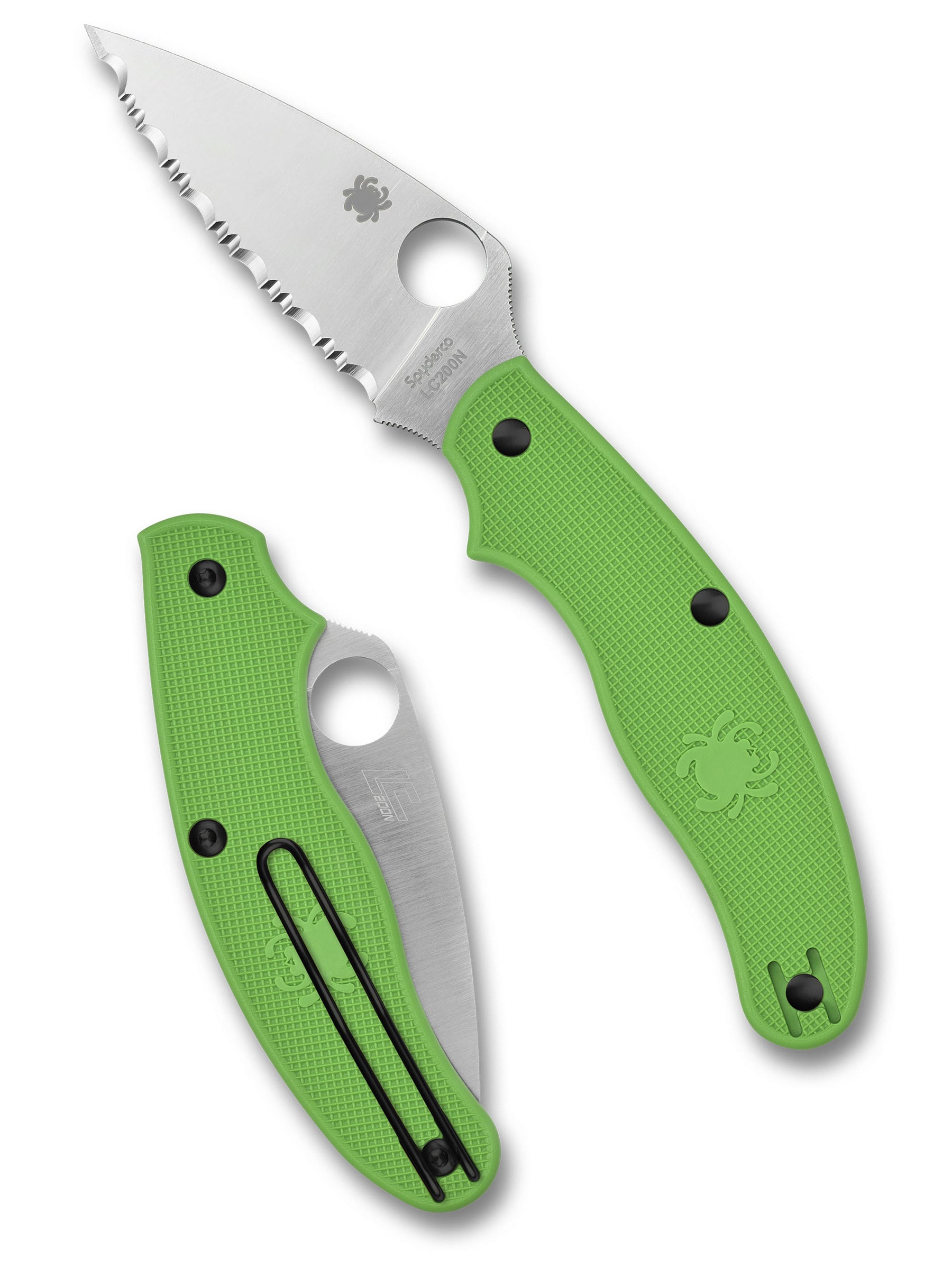 Spyderco C94SGR UK Pen Knife Salt with green handle