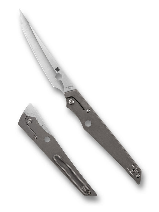 Spyderco Cobol 3.39" M390 Drop Point Slipjoint Folding Knife Titanium Handle C273TIP