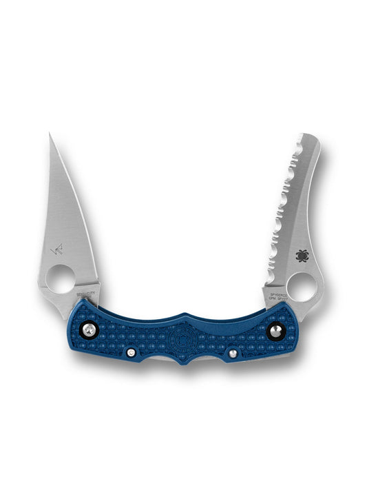 Spyderco Dyad Jr C39P&SCBL – 2.43" CPM SPY27 Blade, Blue FRN Handle (Japan)