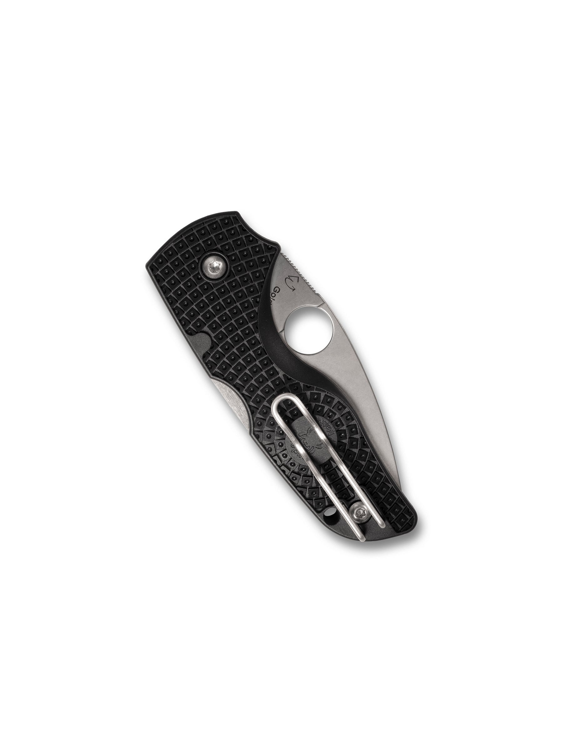 Spyderco Lil Native C230SBK open position showing CTS BD1N SpyderEdge serrated blade