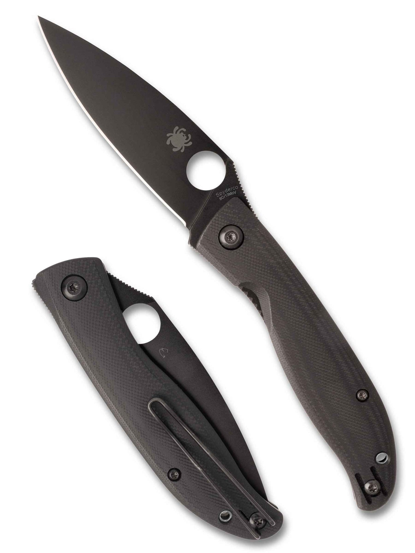Spyderco Mantra 4 C274GBBKP – 3.34" Black 8Cr13MoV PlainEdge Blade, Black G-10 LinerLock Knife