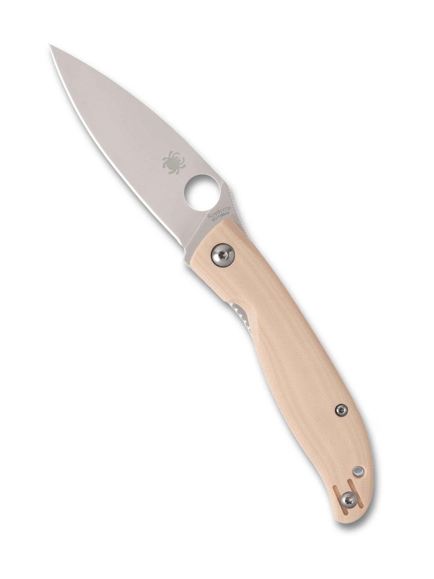 Spyderco Mantra 4 C274GWP – 3.34" 8Cr13MoV PlainEdge Blade, White Carbon Fiber/G-10 Laminate LinerLock Knife