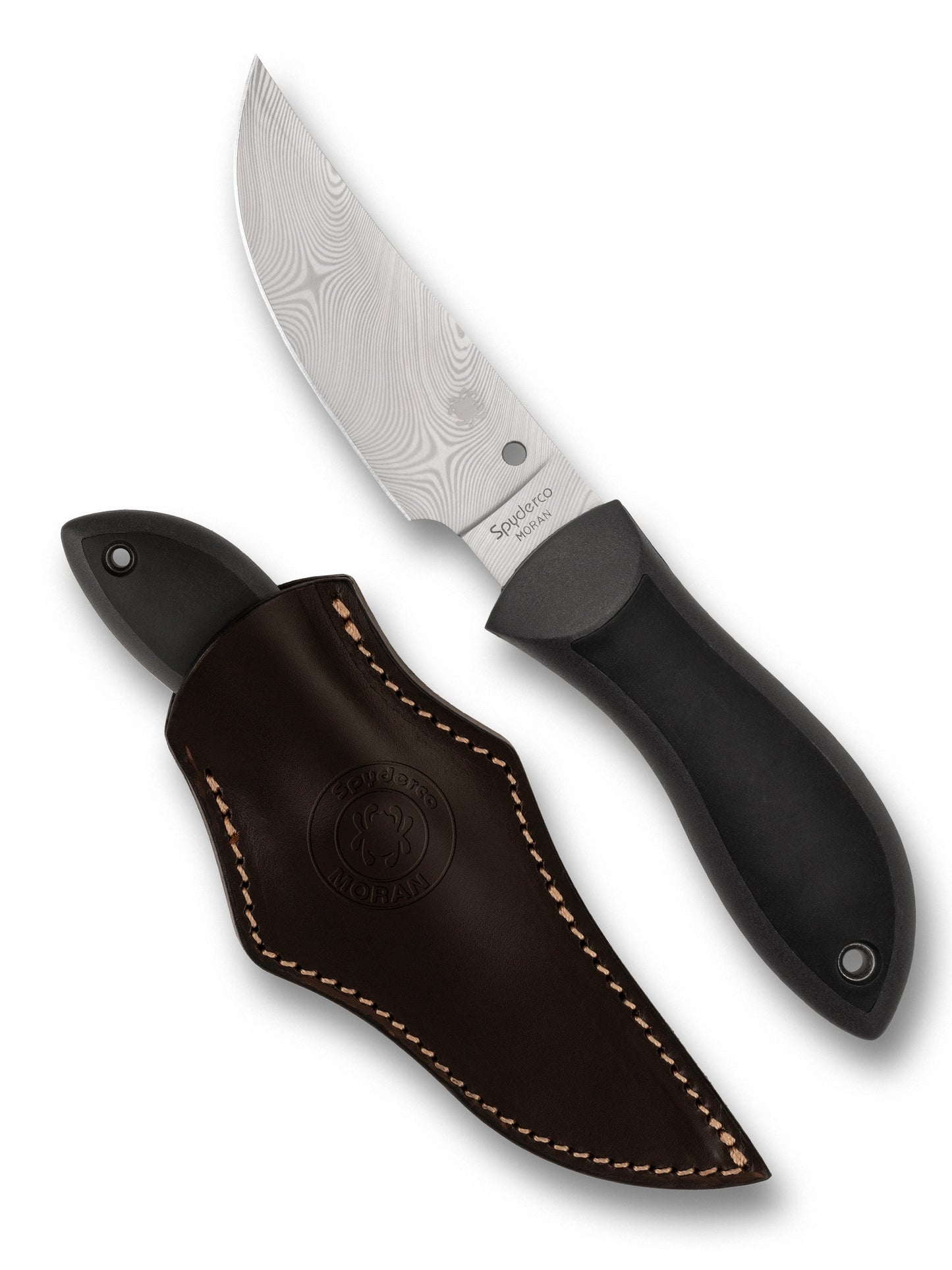 Spyderco Moran Sprint Run Fixed Blade Knife 3.92" Damasteel DS93Xâ„¢ â€“ FRN/Kraton Handle | FB01PGYD