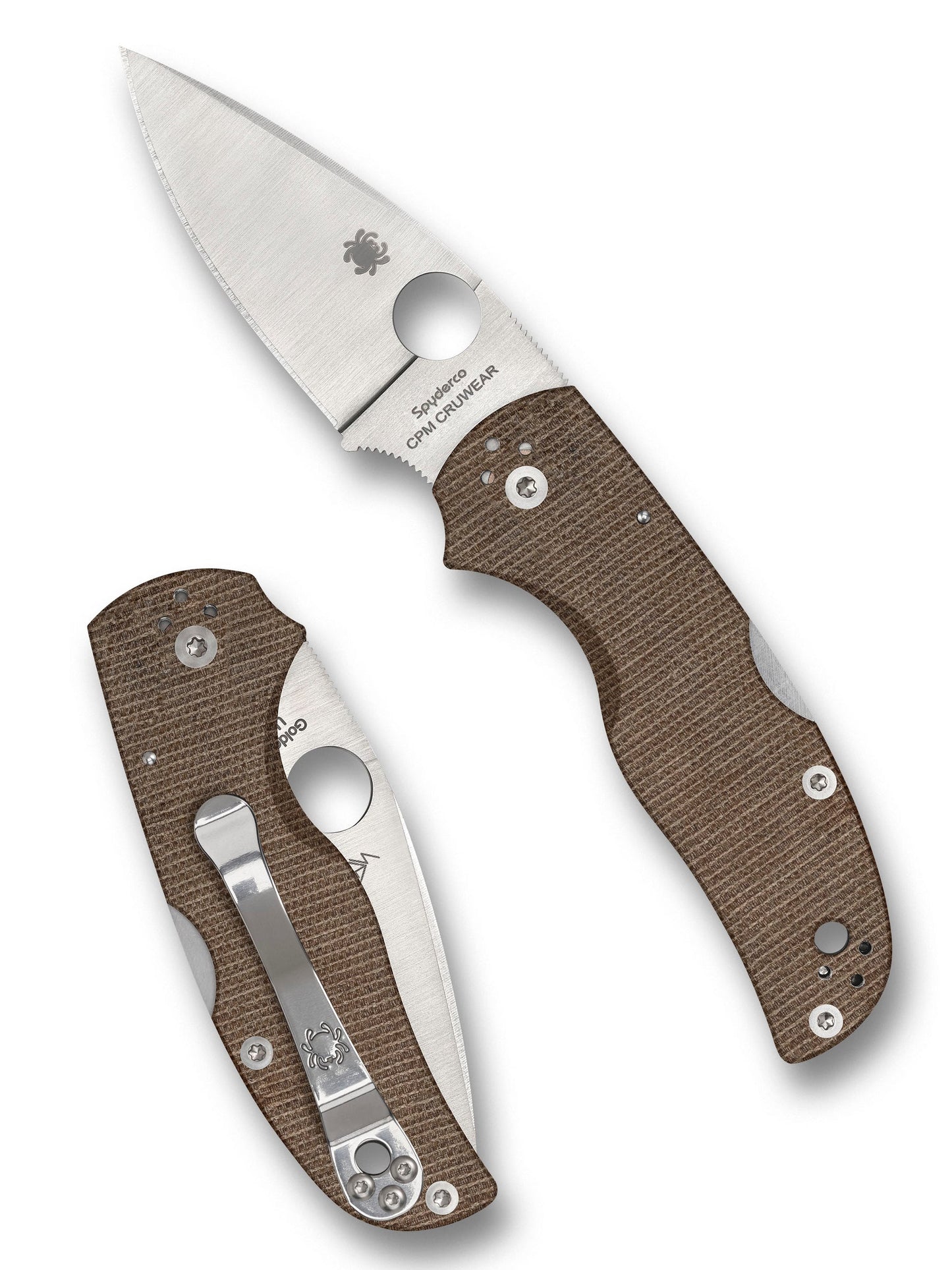 Spyderco Native 5 C41MPCW5 2.95" CPM-Cru-Wear Brown Canvas Micarta Knife