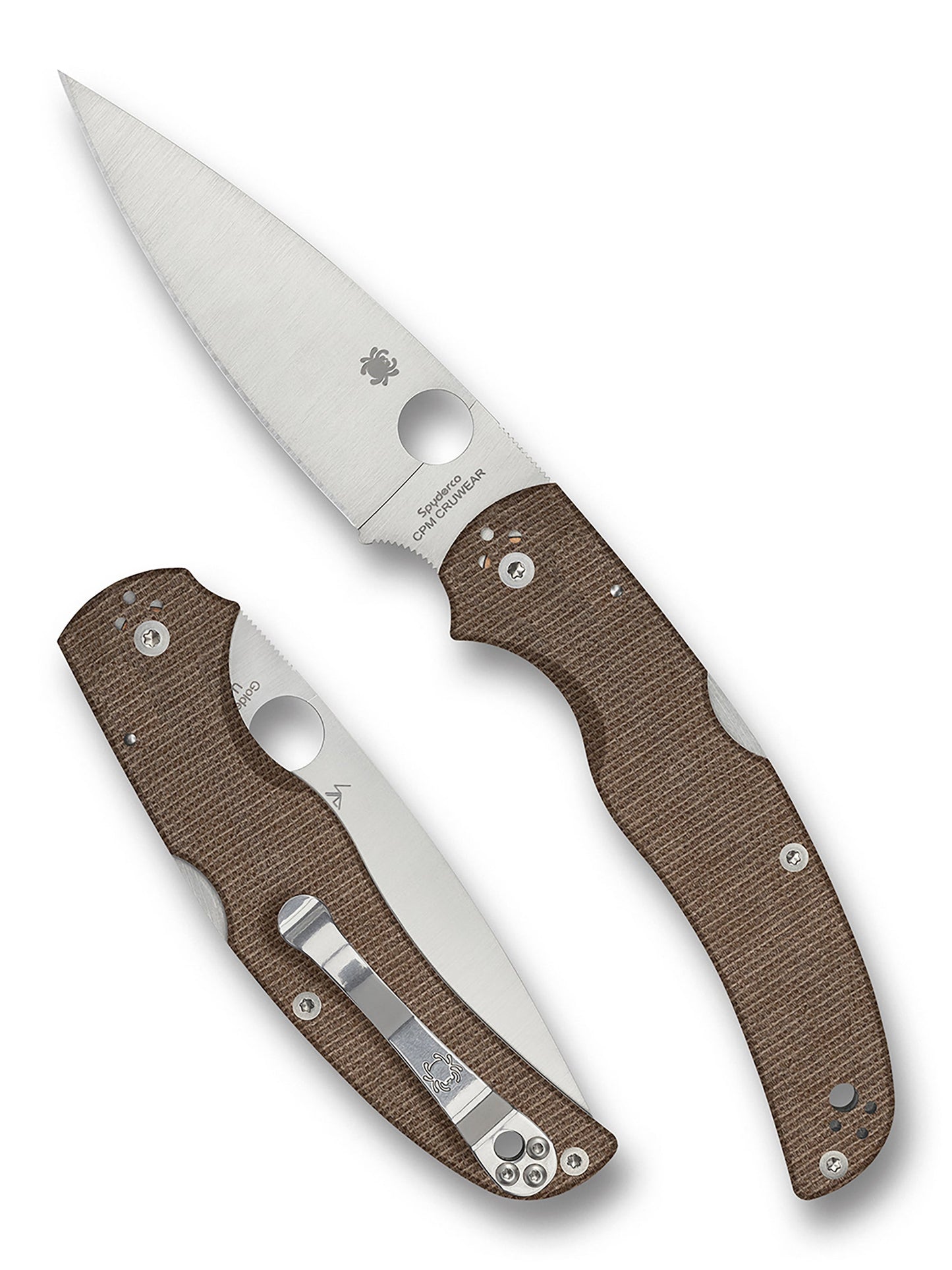 Spyderco Native Chief C244MPCW CPM-Cru-Wear Brown Canvas Micarta Knife