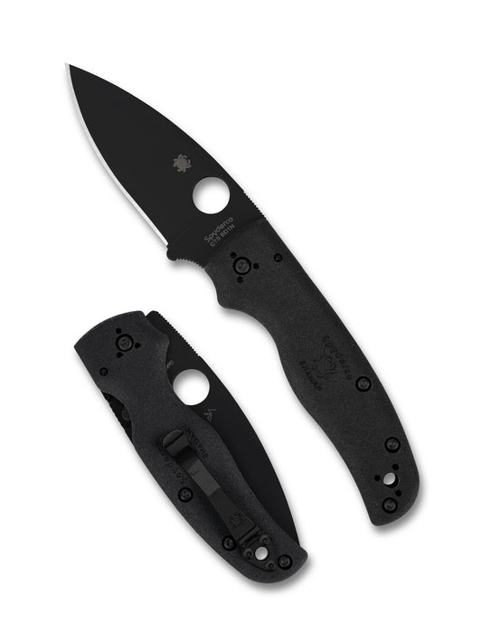 Spyderco Shaman C229PBBK front view – 3.58″ CTS BD1N black PlainEdge folding knife