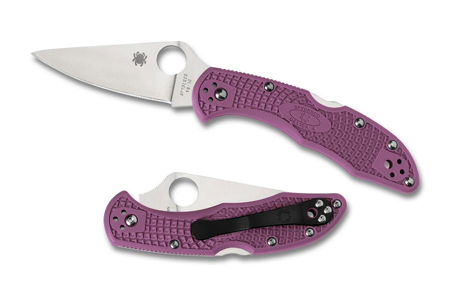 Spyderco Delica 4 FFG Purple C11FPPR Folding Knife - Plain