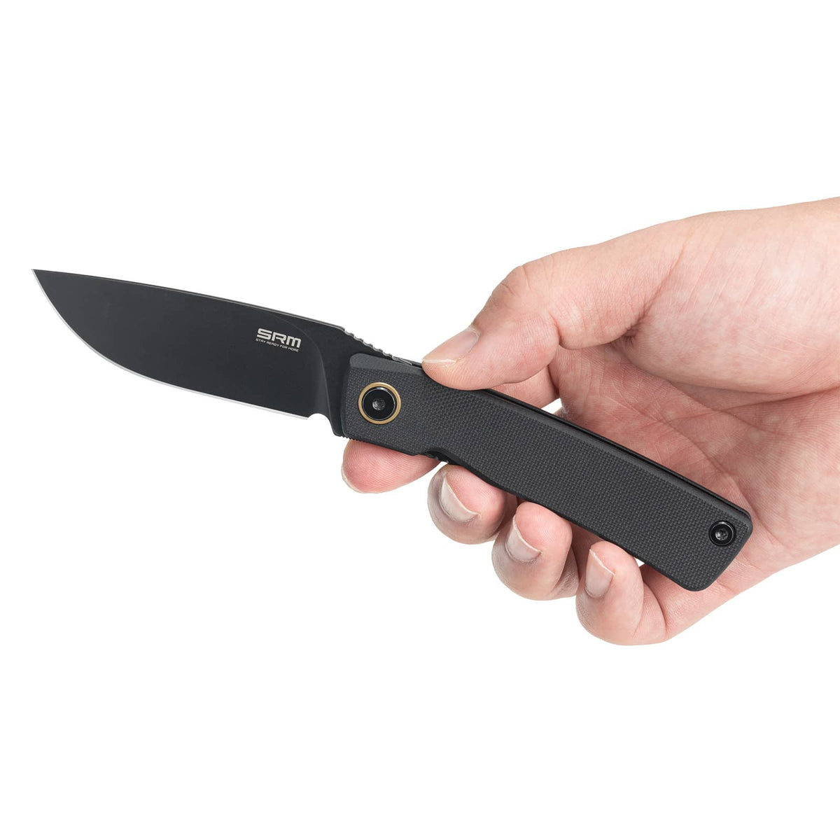 2.95" 14C28N Drop Point Liner Lock Knife – SRM Air Black Stonewash G10 EDC (105M-GB)