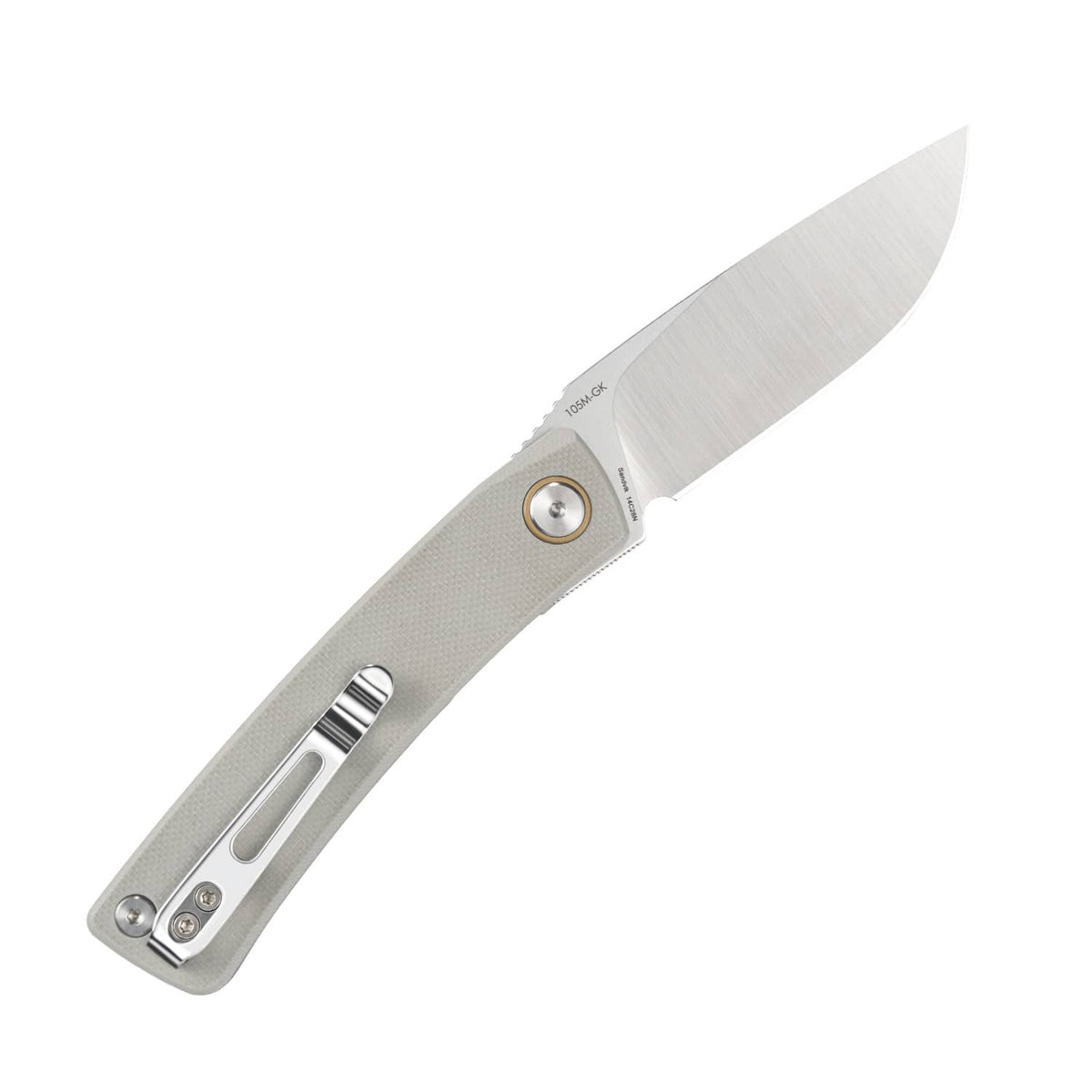 SRM Air 105M-GK – 2.95" 14C28N Drop Point Liner Lock EDC Knife with G10 Handle