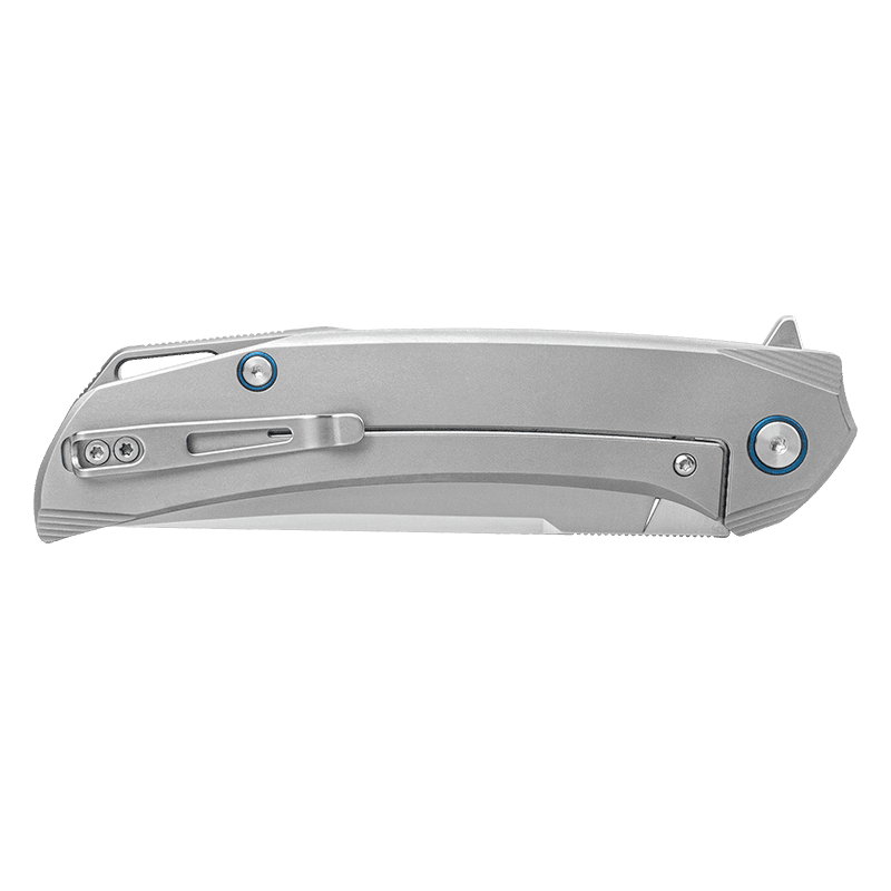 SRM Asika 1411-TZ Folding Knife – 3.90" 154CM Clip Point Blade, Titanium Frame Lock