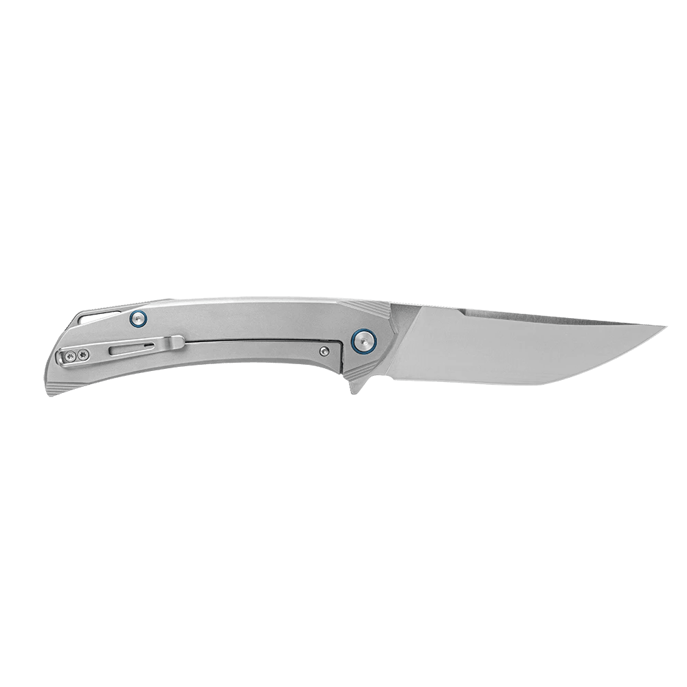 SRM Asika 1411-TZ Folding Knife – 3.90" 154CM Clip Point Blade, Titanium Frame Lock