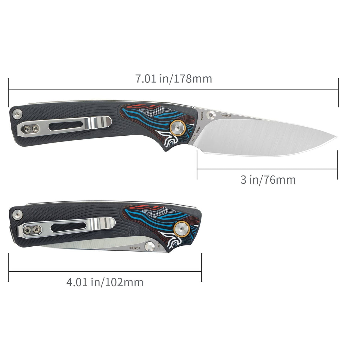 SRM Dome 2.99" 14C28N Slip Joint Folding Knife – G10 Handle (106M-GK)