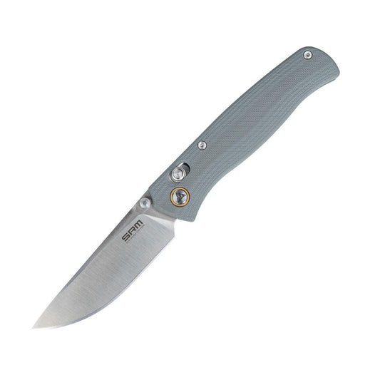 SRM Medal 255L-GK Folding Knife – 3.2" 10Cr15CoMoV Drop Point Blade, G10 Handle Crossbar Lock
