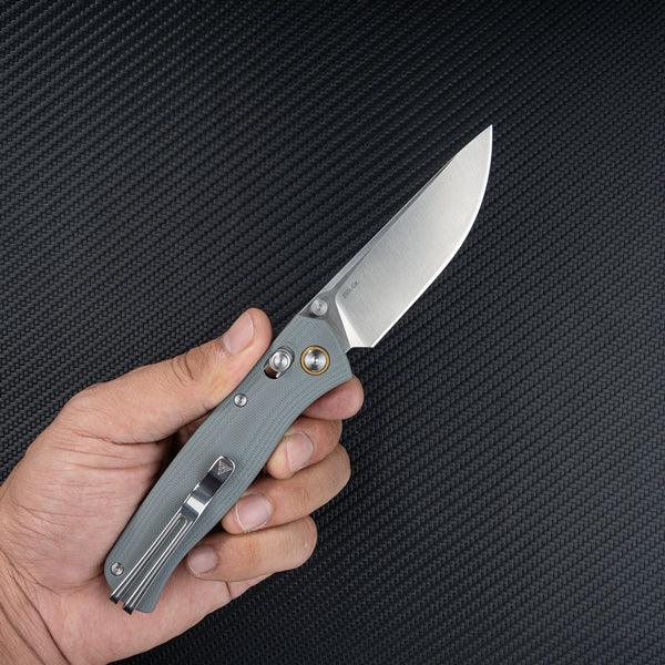 SRM Medal 255L-GK Folding Knife – 3.2" 10Cr15CoMoV Drop Point Blade, G10 Handle Crossbar Lock