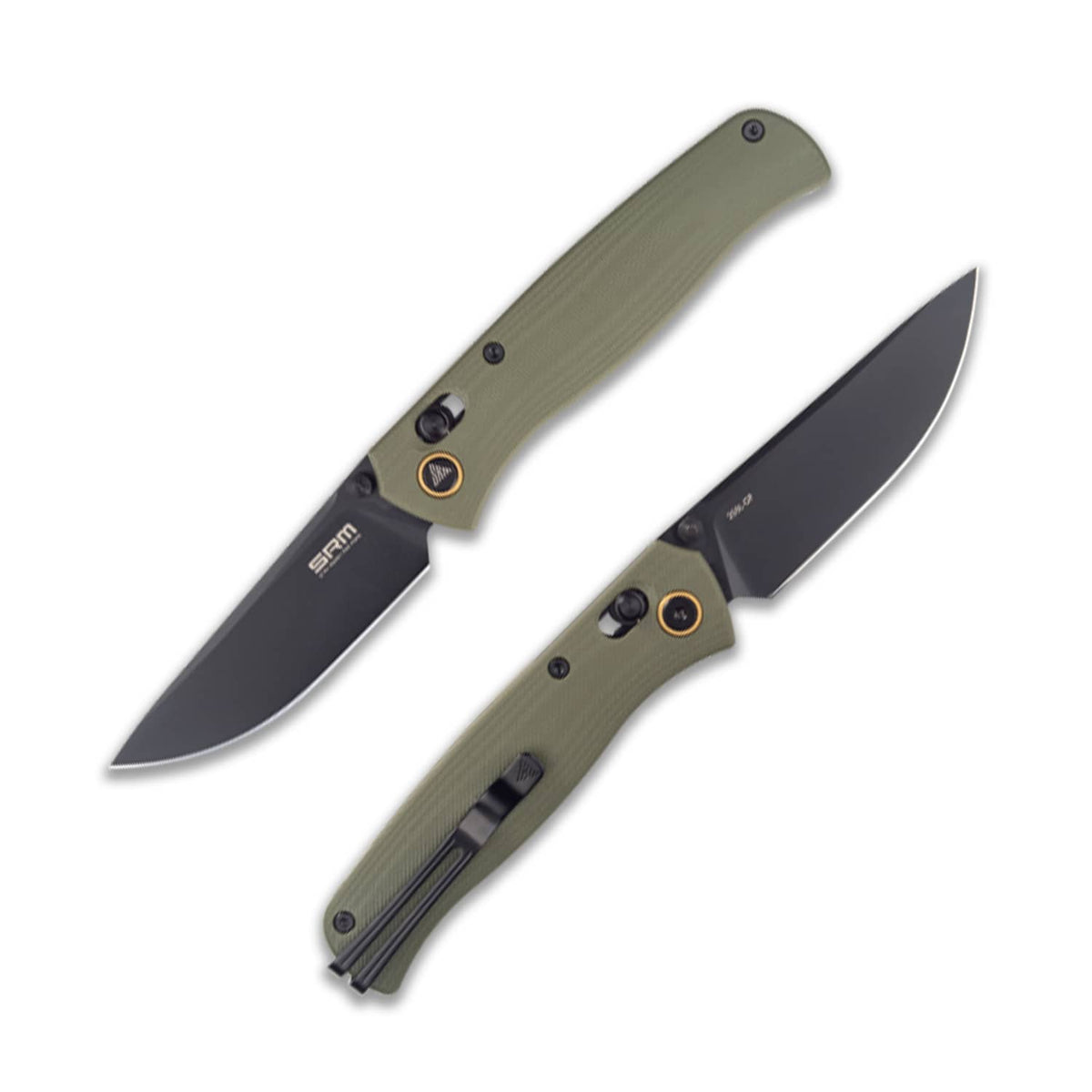 SRM Medal 255L-GP Folding Knife – 3.2" 10Cr15CoMoV Drop Point, G10 Handle