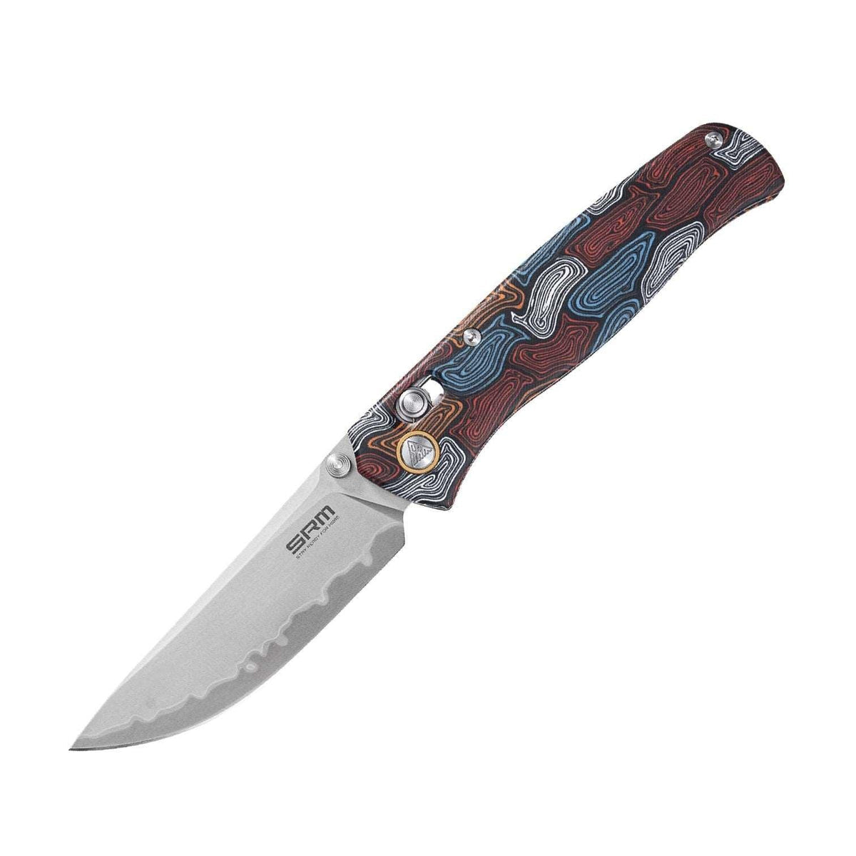 SRM Medal 255L-GQ2 Folding Knife – 3.2" Laminated 140Cr Drop Point, G10 Handle, Ambi Lock