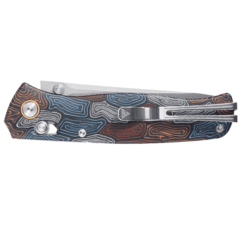 SRM Medal 255L-GQ2 Folding Knife – 3.2" Laminated 140Cr Drop Point, G10 Handle, Ambi Lock