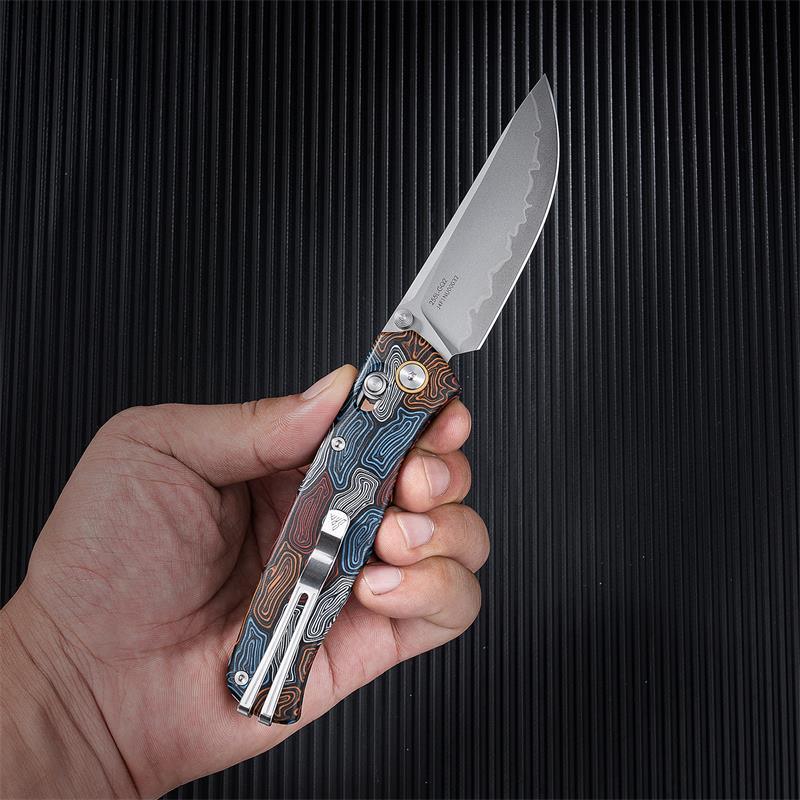 SRM Medal 255L-GQ2 Folding Knife – 3.2" Laminated 140Cr Drop Point, G10 Handle, Ambi Lock
