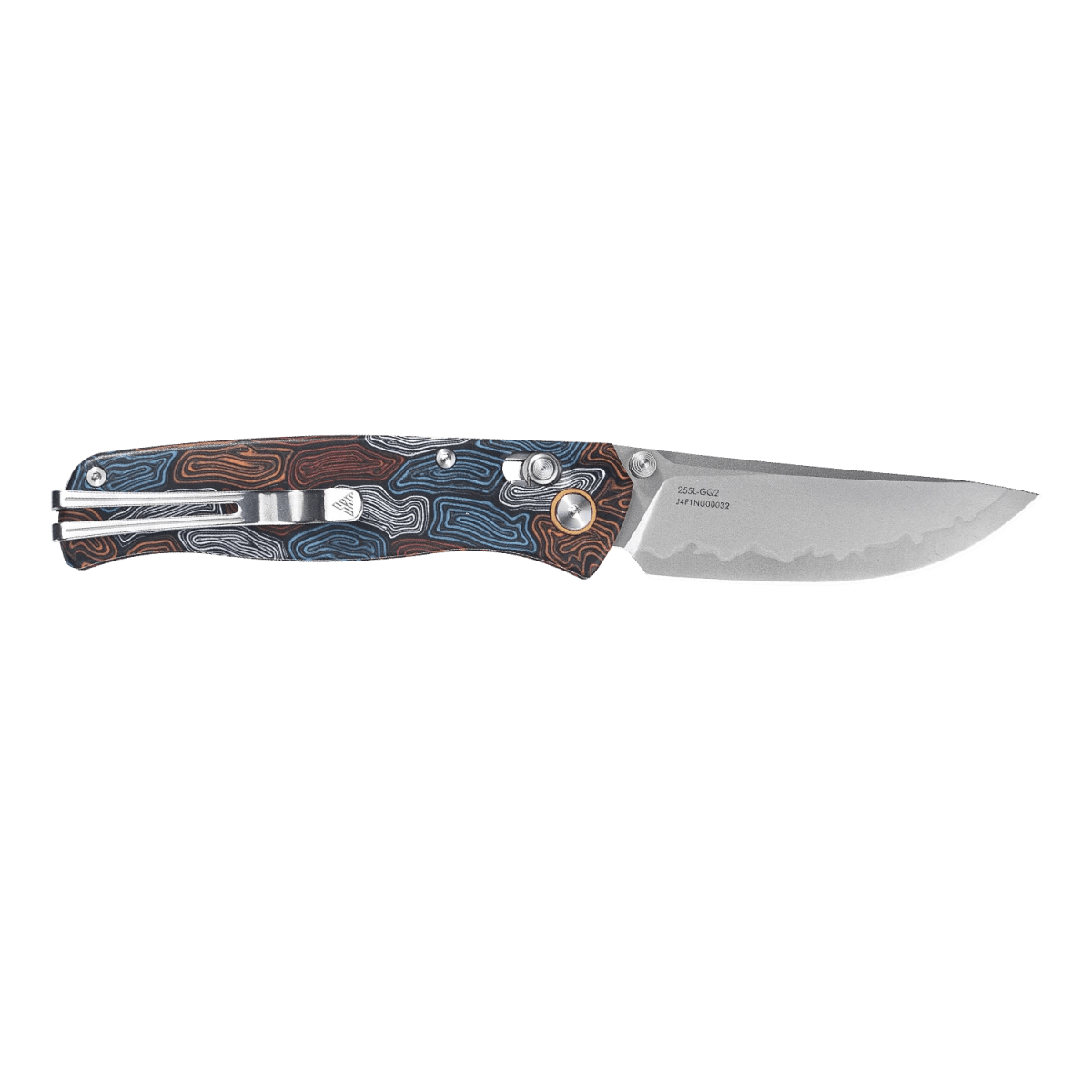 SRM Medal 255L-GQ2 Folding Knife – 3.2" Laminated 140Cr Drop Point, G10 Handle, Ambi Lock
