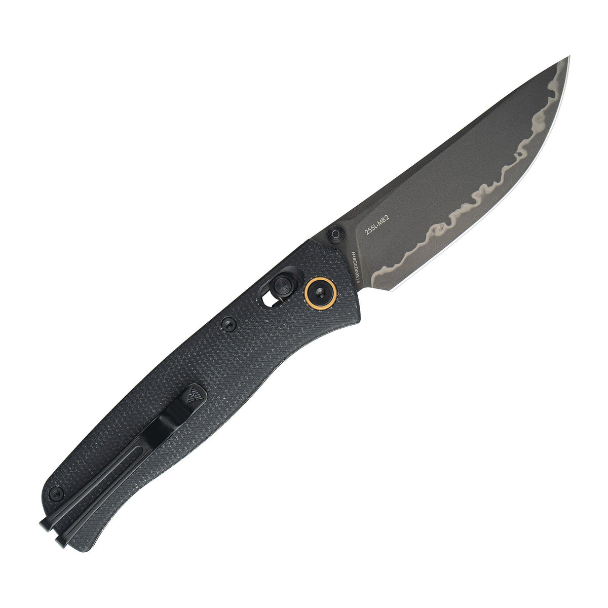 SRM Medal 255L-MB2 Folding Knife – 3.2" Laminated 140Cr Drop Point, Micarta Handle, Ambi Lock