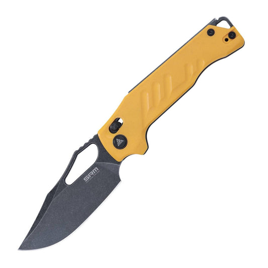 SRM Mirage 238X-GY Folding Knife – 3.62" D2 Clip Point Blade, G10 Handle Crossbar Lock