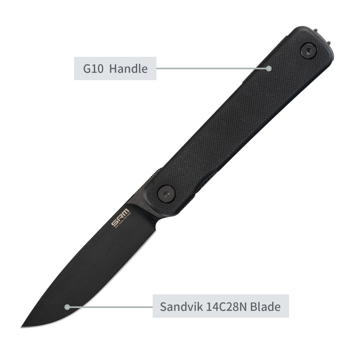 3.27" 14C28N Drop Point Frame Lock Knife – SRM Palfrey G10 EDC (135L-GB)